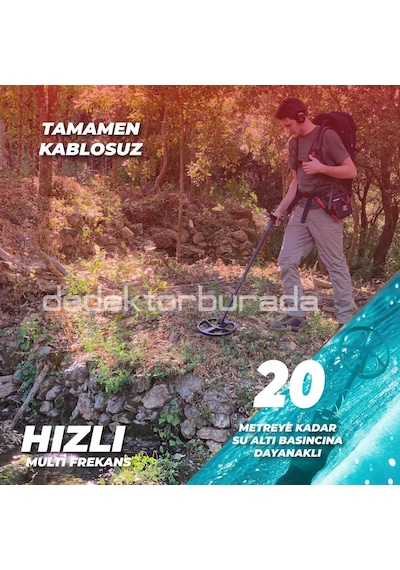 DEUS 2 - 22,5cm FMF Başlık, Ana Kontrol Ünitesi (RC), BH-01 Kablolu Su Geçirmez Kulaklık