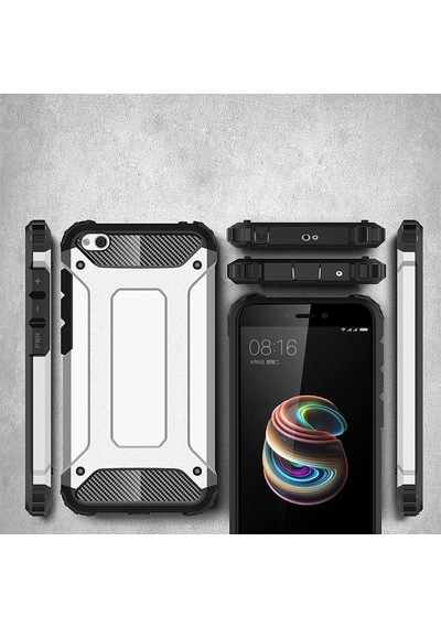 Noktaks - Xiaomi Uyumlu Xiaomi Redmi Go - Kılıf Çift Katman Zırh Tank Crash Military Kapak - Gold