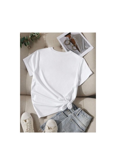 Medinenur Rome Italy Desen Baskılı Basic T-shirt Beyaz