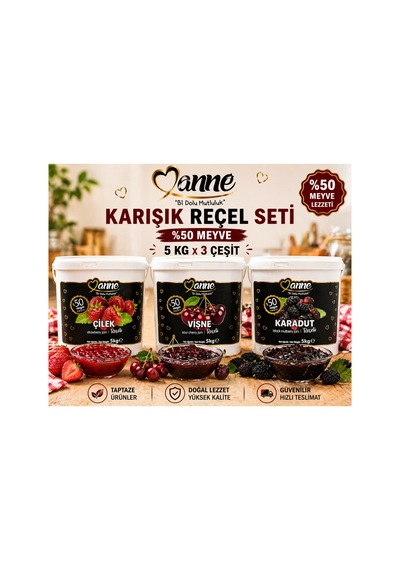 Visne-cilek-karadut Receli 5kg X 3 Adet