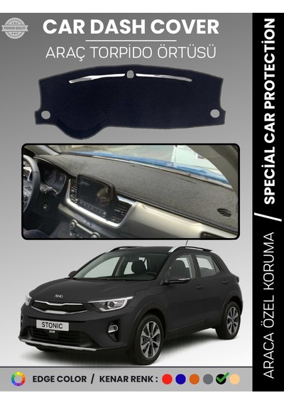 Kia Stonıc 2017-2021 Torpido Örtüsü Ön Panel Halı Torpido Koruma Tam Uyum Araca Özel Kaymaz - 556 Stiloto