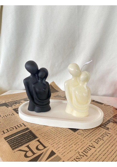 Bernami Vazo Pinterest Kadın Erkek Çift Mum Ve Biblo + Organizer Dekoratif Tabaklı Set 3 Parça Diğer