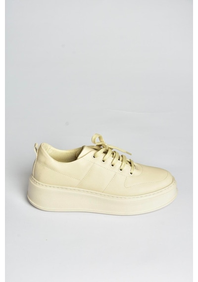 Fox Shoes T274148309 Bej Kalın Tabanlı Bağcıklı Spor Ayakkabı Sneakers Bej