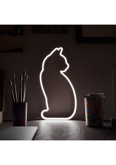 Mustard Cat Led Işık Çok Renkli