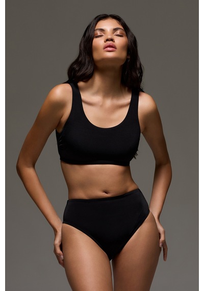 Los Ojos Siyah Yüksek Bel Bikini Altı Sporty Bottom Siyah
