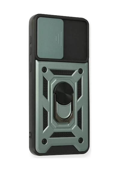Newface Samsung Galaxy A02 Kılıf Pars Lens Yüzüklü Silikon - Yeşil