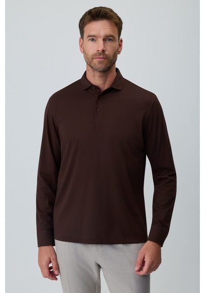 Morven Erkek Kahve Polo Yaka Rayon Sweatshirt 27ks063002400 Kahve