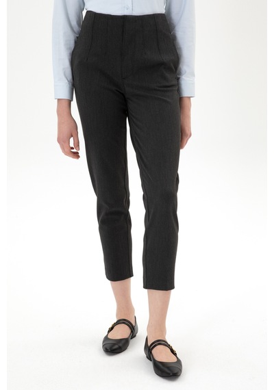 U.S. Polo Assn. Kadın Gri Carrot High Waist Fit Kanvas Pantolon 50318108-VR024