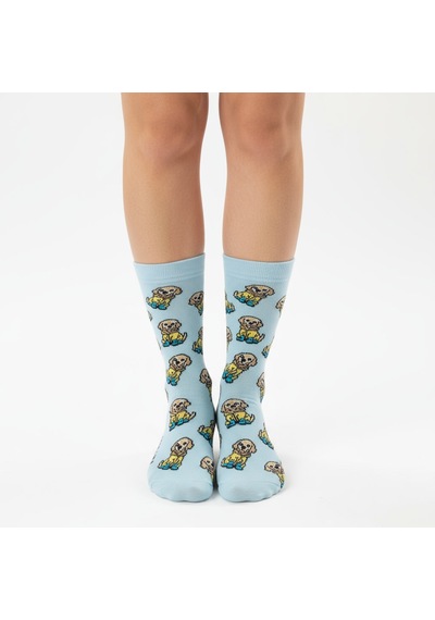 Gost Liria Cute Dog Socks Desenli Unisex Soket Çorap Mavi