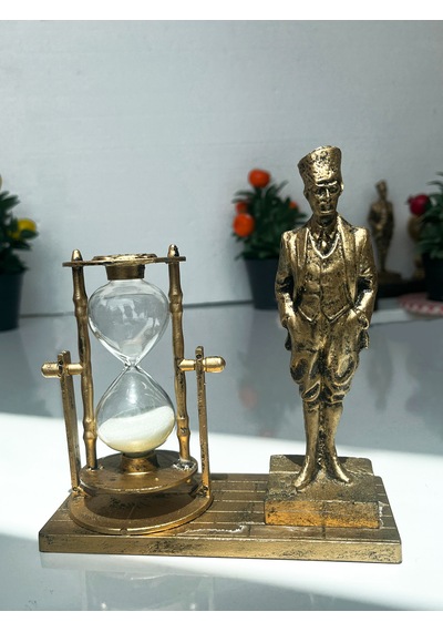 Kum Saati Ve Atatürk Dekoratif Biblo Standlı Masa Üstü Süs Eşya