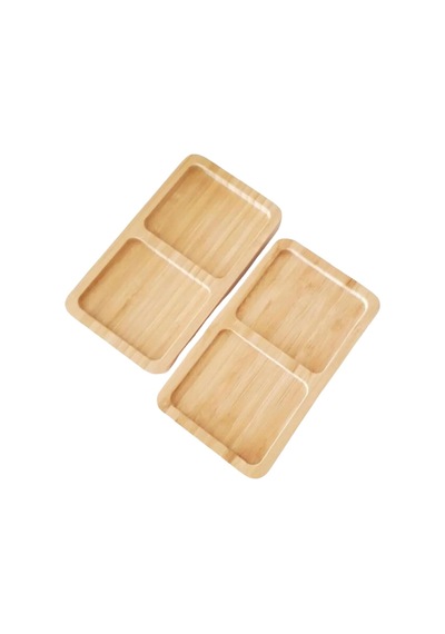 Bambu 2 Bölmeli Yağdanlık Ve Sosluk Altlığı - Şık Tasarımlı Doğal Stand, Mutfak Tezgahı İçin D Sku: Smg8690010591159 Açık Gri