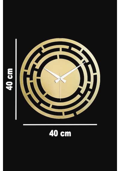 Labirent Model Metal Lazer Kesim Akar Sessiz Mekanizmalı Duvar Saati 40 40 Cm -m003 Gold