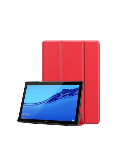 Huawei Mediapad T5 10 Standlı Mıknatıslı Ultra Ince Deri Kılıf-Siyah