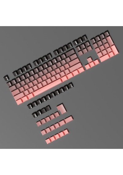 136 Tuş Pembe - Siyah Gradyen Keycap - Mekanik Klavye Tuş Takımı