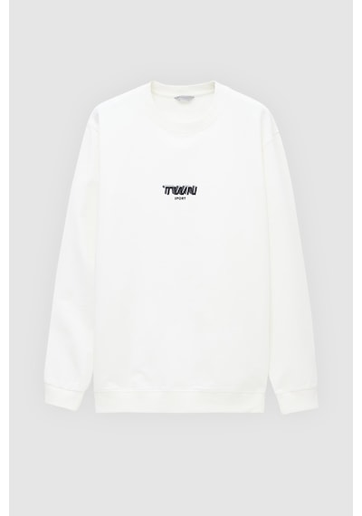 Twn Relaxed Fit Ekru Baskılı Sweatshirt 2ECE25ORT2791 Ekru