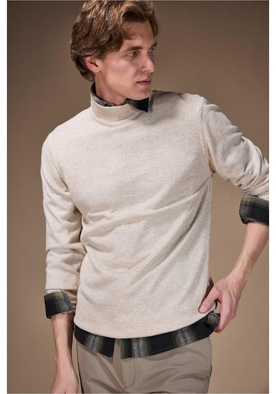 DeFacto Slim Fit Dar Kesim Yarım Balıkçı Yaka Basic Düz Triko Kazak R1127AZ24SPBG300