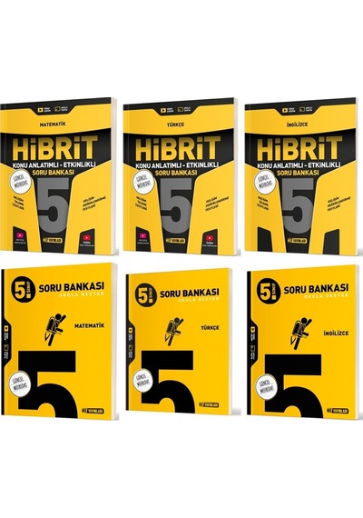 Hız 2025 5. Sınıf Matematik + Türkçe + İngilizce Soru + Hibrit - Konu Seti 6 Kitap