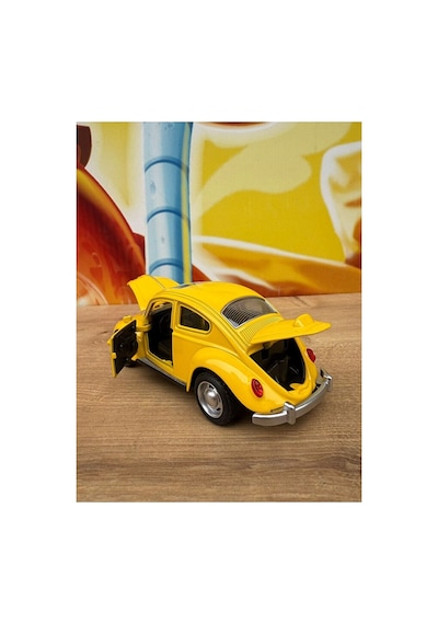 Vosvos Diecast Model Araba Wolkswagen Klasik Model Araba Beetle Vosvos Açılan Kapılar Sesli Işıklı Sarı