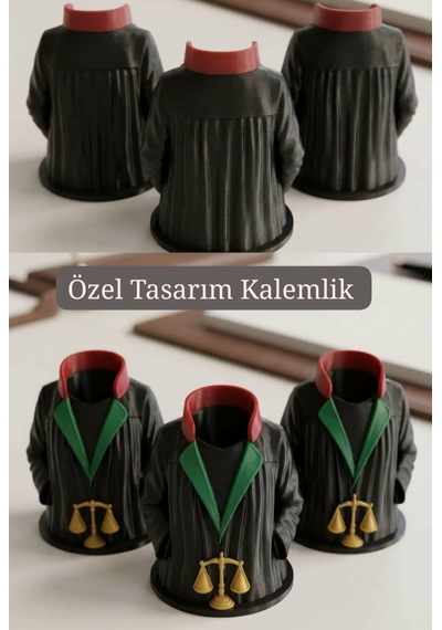 Hukuk Adalet Avukat Tema'lı Özel Kalemlik Siyah - Yeşil