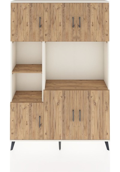 Arges Dolap 9 Raflı 6 Kapaklı 132x30x195 Aytaşı-çam/çam Aytaşı