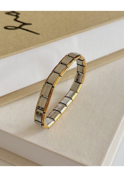 Gold Frame İtalyan Bileklik Çok Renkli