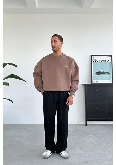 Açık Kahve Studios Creative Oversize Sweat Açık Kahverengi