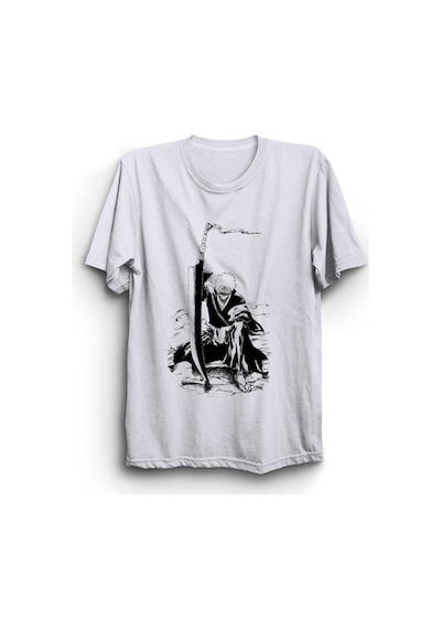 Bleach Anime Baskılı Unisex %100 Pamuk Beyaz T-shirt Beyaz