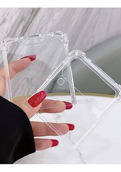 Galaxy Z Flip 3 İle Uyumlu Anti Shock Şeffaf Kılıf Pürüzsüz Yüzey Galaxy Flip 3 İle Uyumlu Kılıf 50 x 22