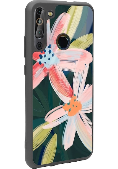 Casper X20 Suluboya Çiçek Tasarımlı Glossy Telefon Kılıfı Çok Renkli