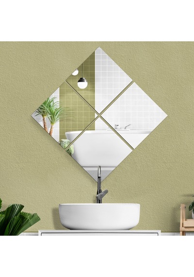 Banyo Aynası Düz Ayna 4'lü Takım Kare Ayna 30cm X 30cm Düz