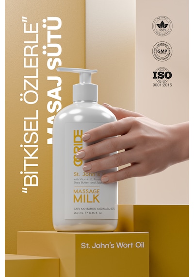 Sarı Kantaron Yağı Masaj Sütü 250 Ml Yoğun Nemlendirici Ve Yatıştırıcı Bakım Masaj Yağı