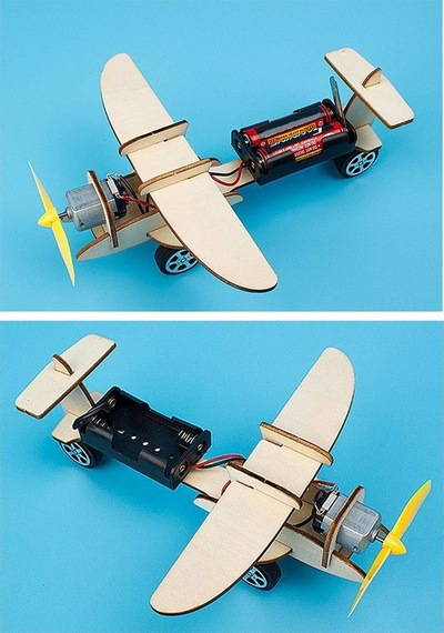 Uçak Deney Seti 1 Paket Pervane Dc Motor Uçak Maket Ahşap Uçak Planör Pilli Deney Okul Hobi Etkinlik Sınıf