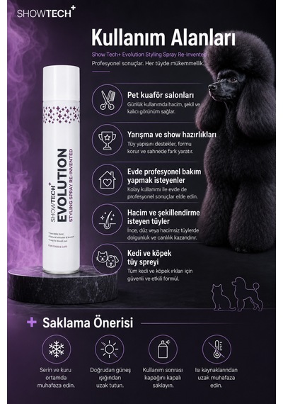 Showtech Evolution Yeni Formül Kedi Köpek Tüy Spreyi 500 Ml