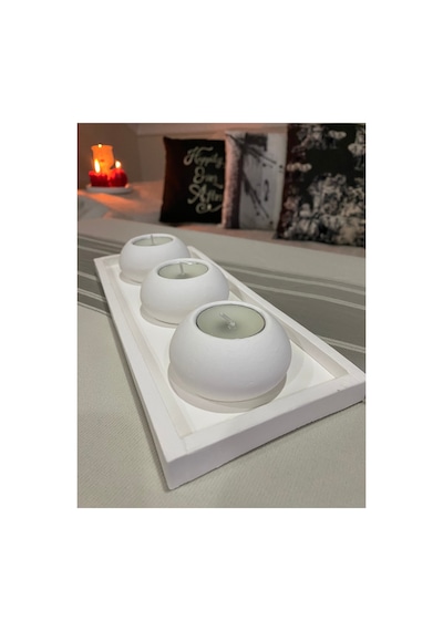 Ev Dekorasyon 3'lü Mumluk Set,dekoratif Mumluk,hediyelik Eşya,tealight Mumluk Mumlar Dahildir Diğer