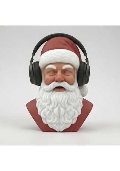 Happy3dworld Noel Baba Büst Kulaklık Standı, 3d Baskı Dj Noel Dekoru