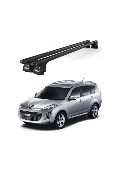 Trio-ı Peugeot 4007 2007-2012 Uyumlu Siyah Kilitli Ara Atkı 135cm Port Bagaj Tavan Barı