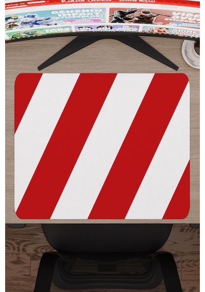 Kırmızı Beyaz 48x40 Xl Taraftar Gaming Oyuncu Mouse Pad Kaymaz Taban Büyük Klavye Fare Altlığı Şerit