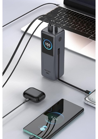 Ayrex Fulltech Fp34 140w Süper Hızlı Powerbank 30000mah Yüksek Kapasiteli Pd & Qc 3.0 Destekli Akıllı Ekranlı