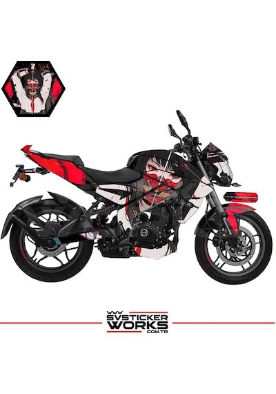 Bajaj Ns200 Kaplama Sticker Katana Girl Motor Kaplama Modeli Hazır Kit Siyah