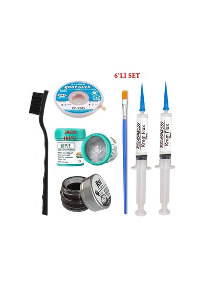 Best Krem Lehim 183 C 50gr Havya Uc Temizleyici Flux Lehim Toplama Cp-2515 Lehim Emme Teli 2fırça Seti04