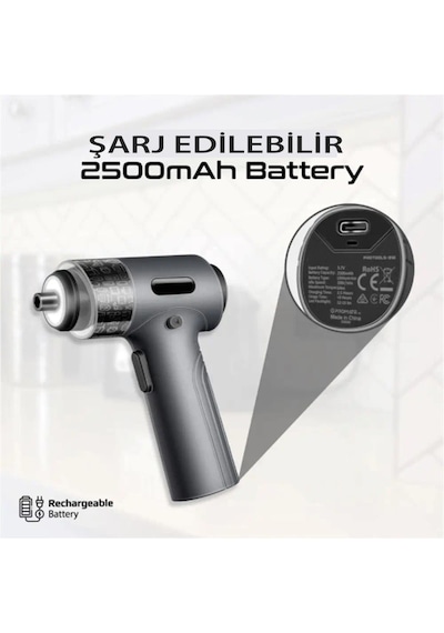 Kingsdun Sarjli Tornavida Seti 36 Parçali Manyetik Uç 5v 2500mah