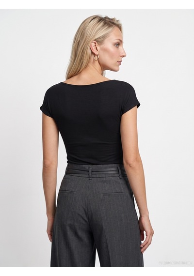 Dilvin 33157 Bra-free Büzgülü Top Siyah