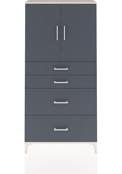 Arges Dolap 2 Raflı 4 Çekmeceli 2 Kapaklı 88x30x182 Aytaşı-antrasit Aytası