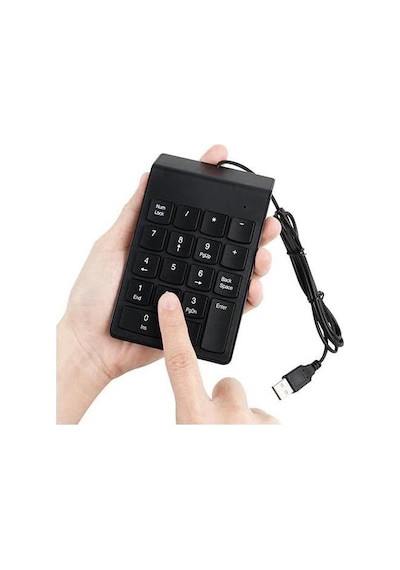 Px-1864 Usb 2.0 Siyah Kablolu Numerik Klavye Keypad, Usb Sayısal Tuş Takımı, Pc Laptop Notebook İçin Kablolu Numpad, Ev Ofis Muhasebe Excel Veri Girişi Kullanımına Uygun