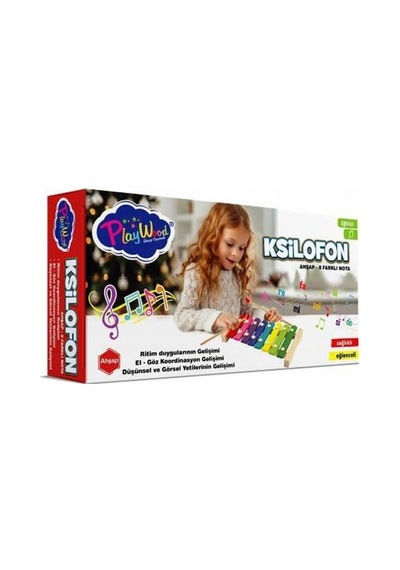 Playwood Ahşap Eğitici Ksilofon 8 Farklı Nota Ony-405