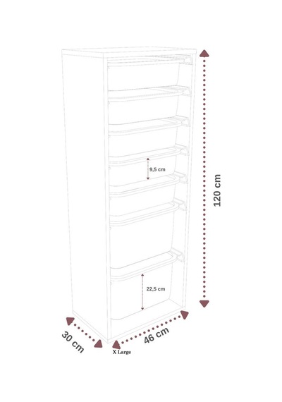 %100 Mdf - Xl Mono 9 Sepetli Oyuncak Dolabı Beyaz