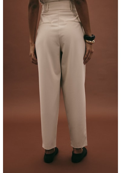 Sateen Lena Havuç Pantolon - Taş-136963 Taş