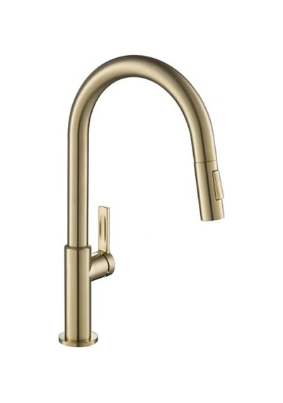 Kpf-2820sfacb Oletto Tek Saplı Aşağı Çekilebilir Mutfak Bataryası, 40 Cm, Antik Şampanya Bronz Açık Beyaz
