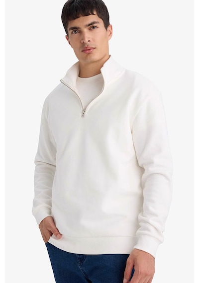 Defacto Dik Yaka Yarım Fermuarlı Sweatshirt F9323ax26spwt32 Beyaz-wt32