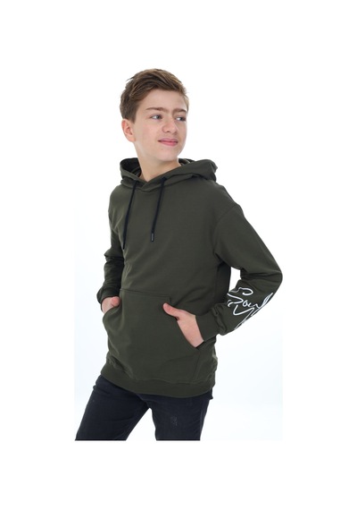 Toontoy Kids Toontoy Erkek Çocuk Oversize Kapüşonlu Cepli Düşük Omuz Baskılı Sweatshirt - 2 İplik Haki Toontoy Kids Toontoy Erkek Çocuk Oversize Kapüşonlu Cepli Düşük Omuz Baskılı Sweatshirt - 2 İplik Haki